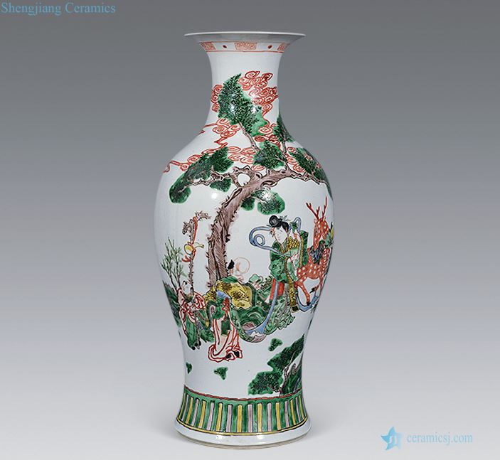 Qing guangxu Colorful mago life of goddess of mercy bottle