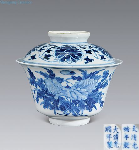 Qing guangxu Blue and white flower bowl