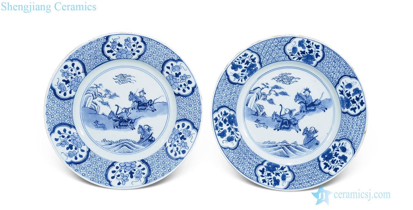 Stories of the qing emperor kangxi porcelain figure plate (a)