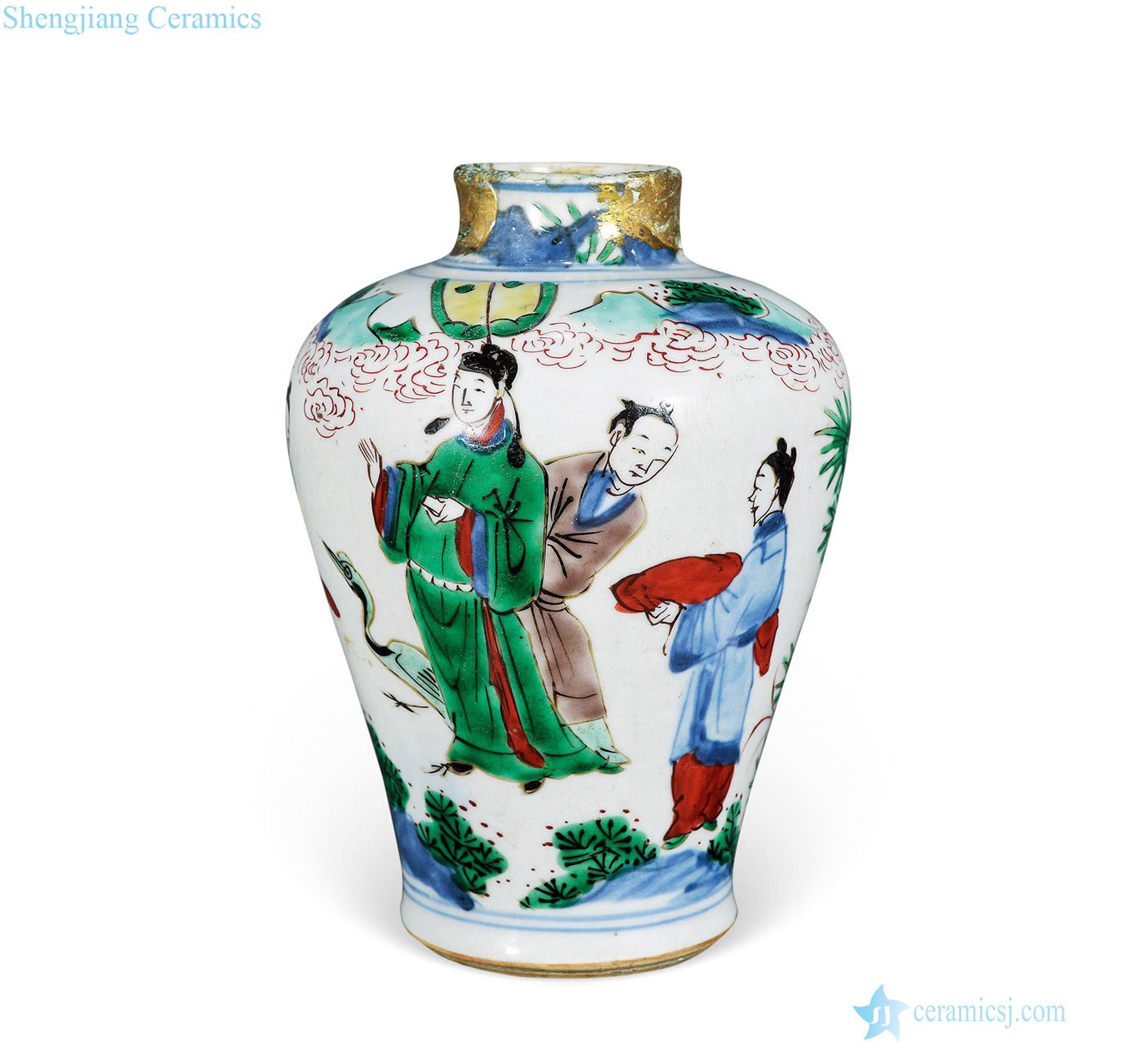 Qing shunzhi Colorful Gao Shitu mei bottles