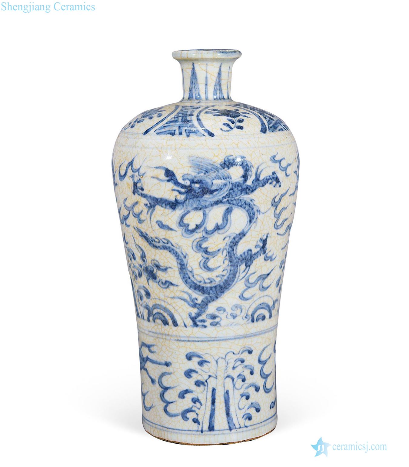 Ming wanli Blue and white YunFeng grain mei bottle