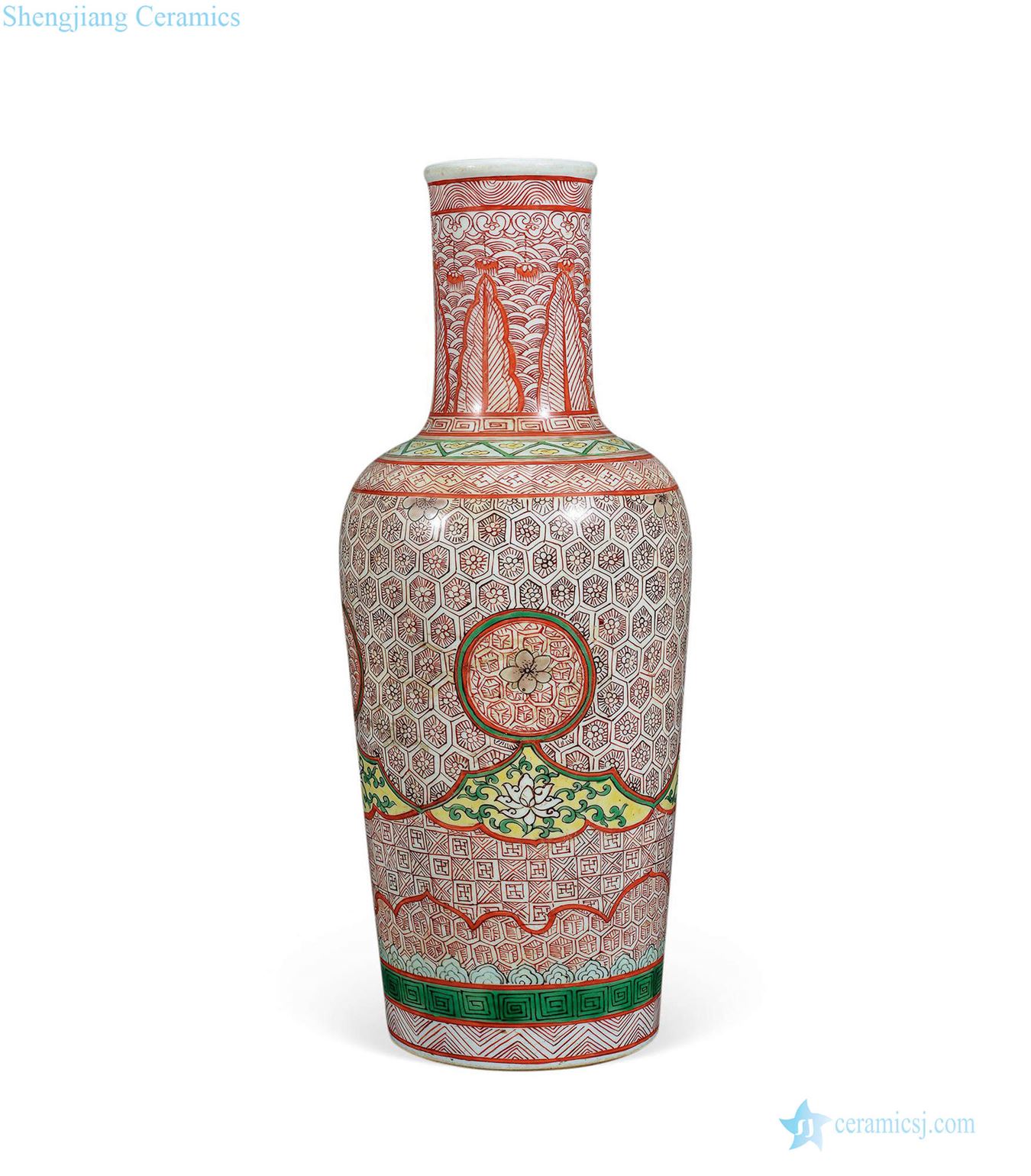 The qing emperor kangxi Colorful flower flask