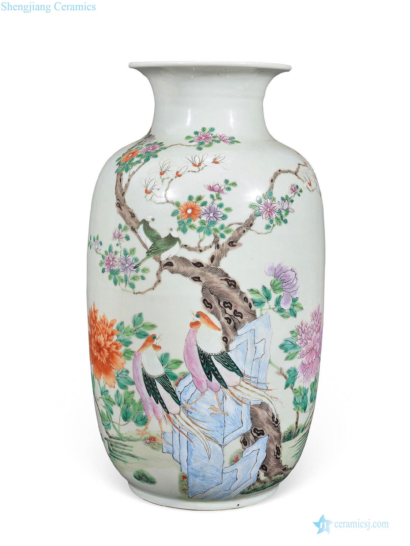 Qing qianlong powder enamel lantern