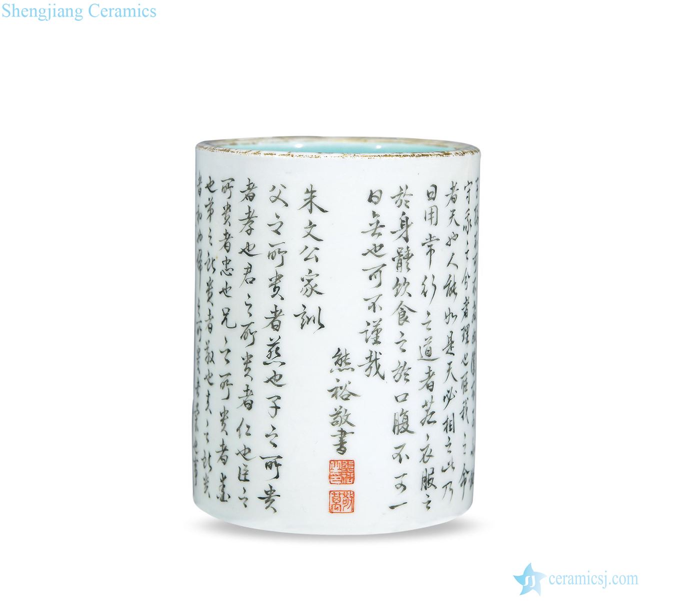 Zhuxi's family precepts qing qianlong ink in the pen container
