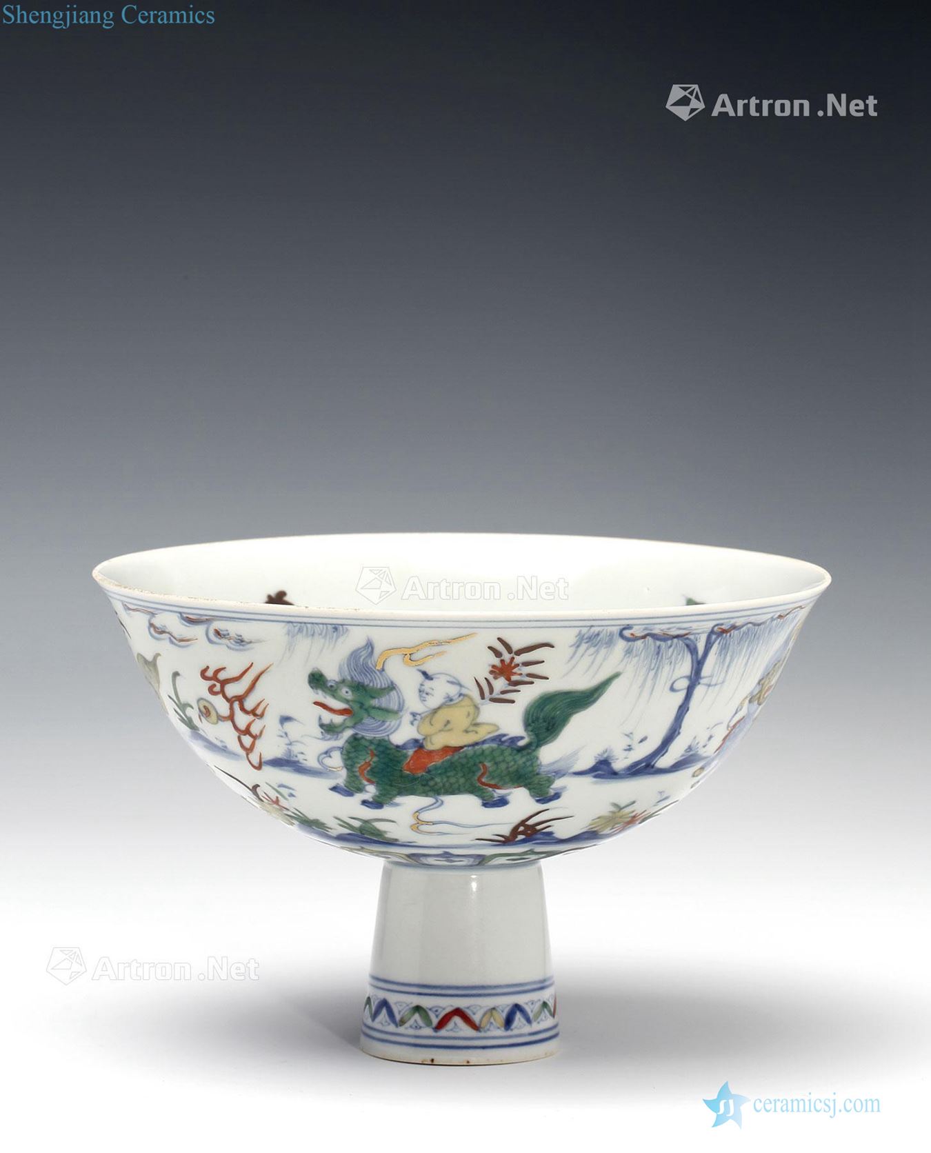 in Kirin character footed bowl