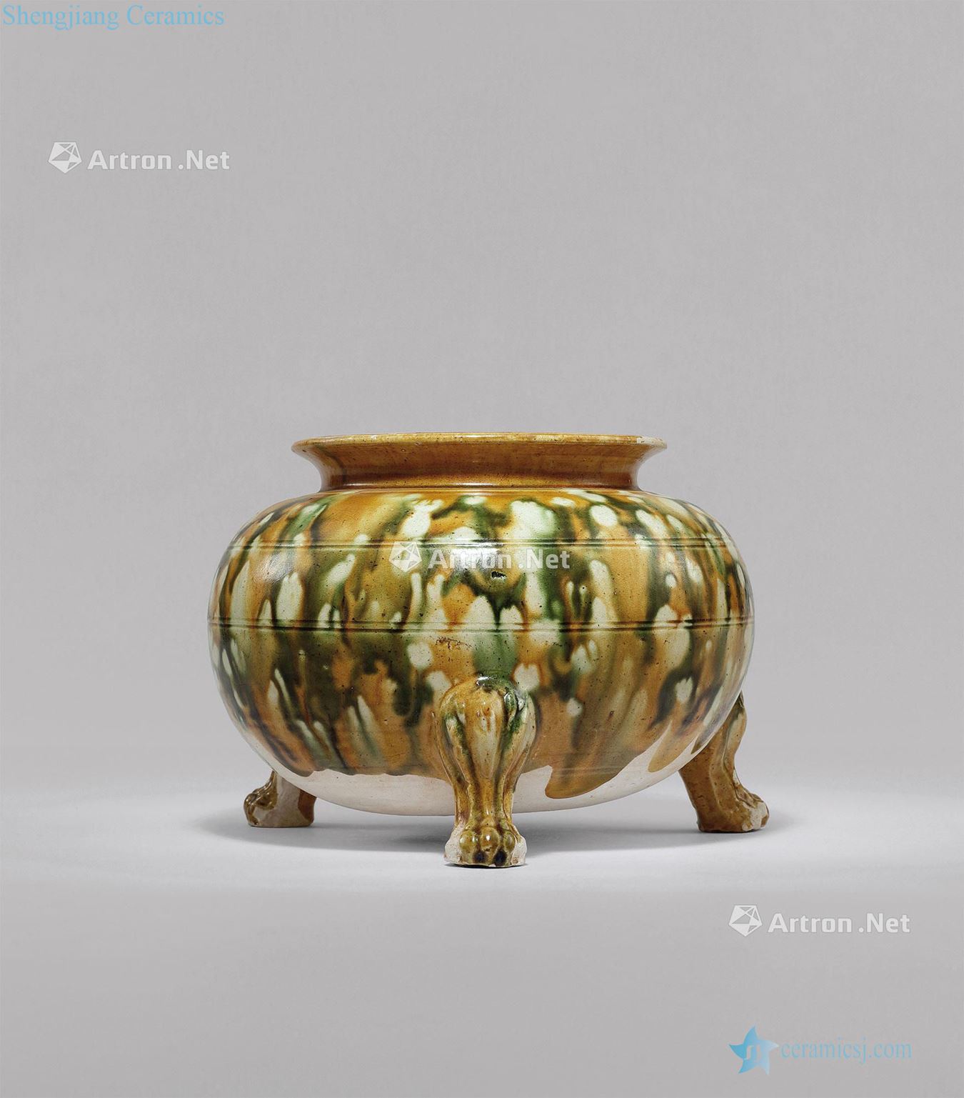 Tang three-color three-legged pot