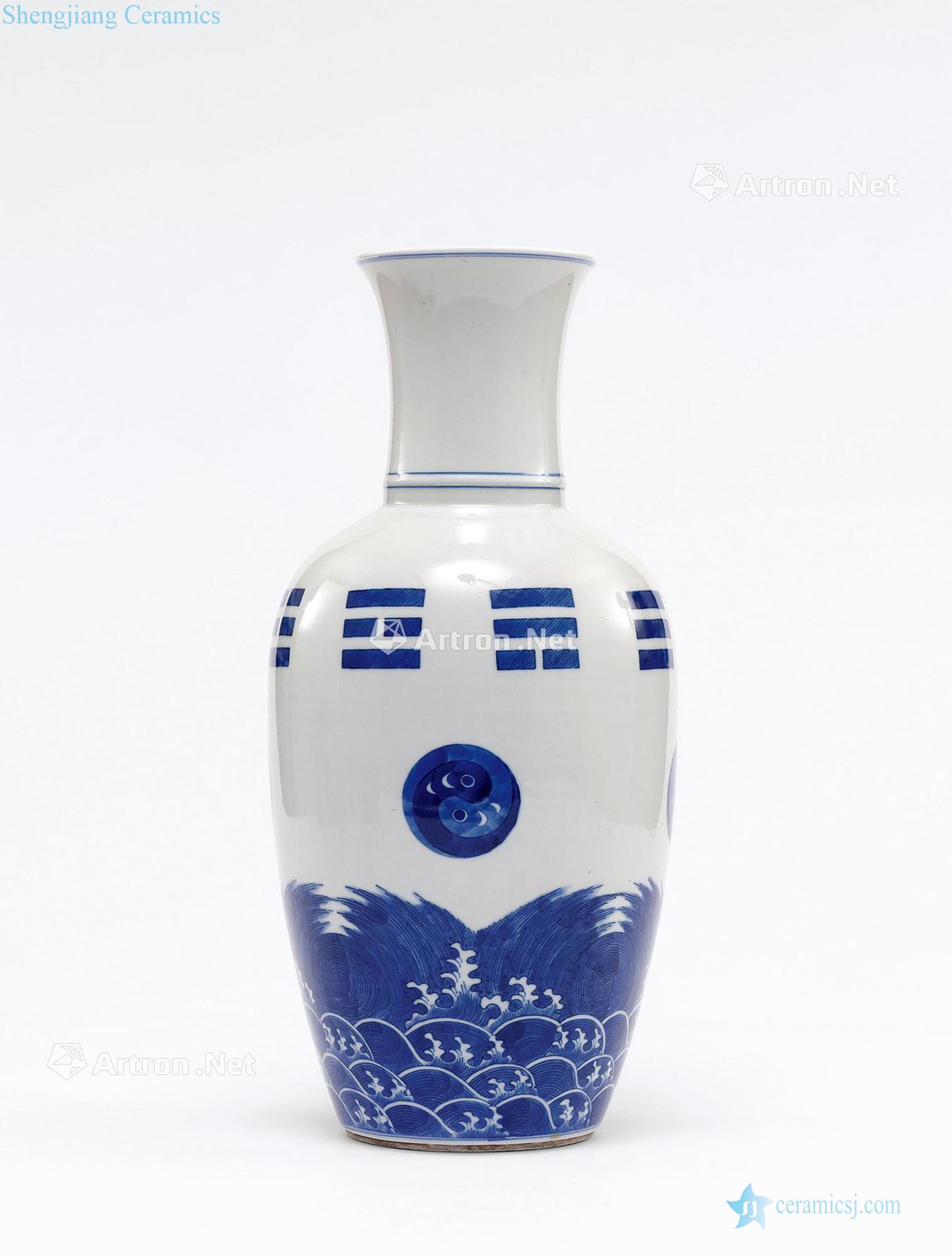 The qing emperor kangxi Blue sea gossip grain goddess of mercy bottle
