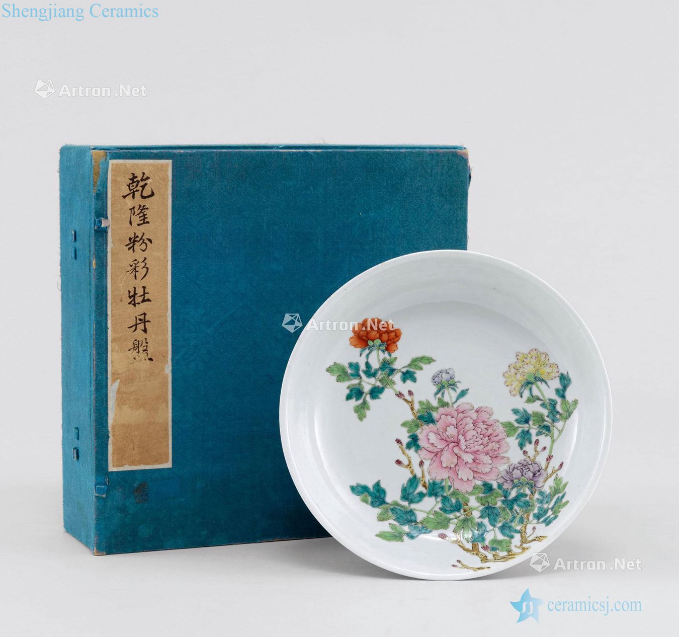 Qing qianlong pastel peony disc