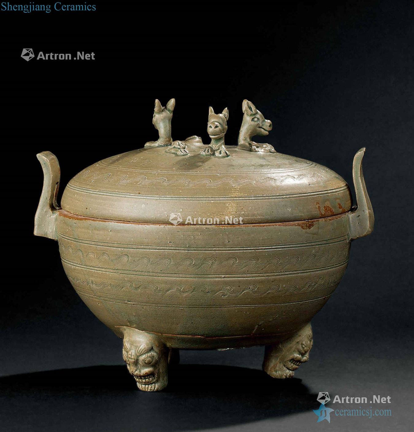 Eastern jin (317-420) as the kiln three beast NiuDing incense burner