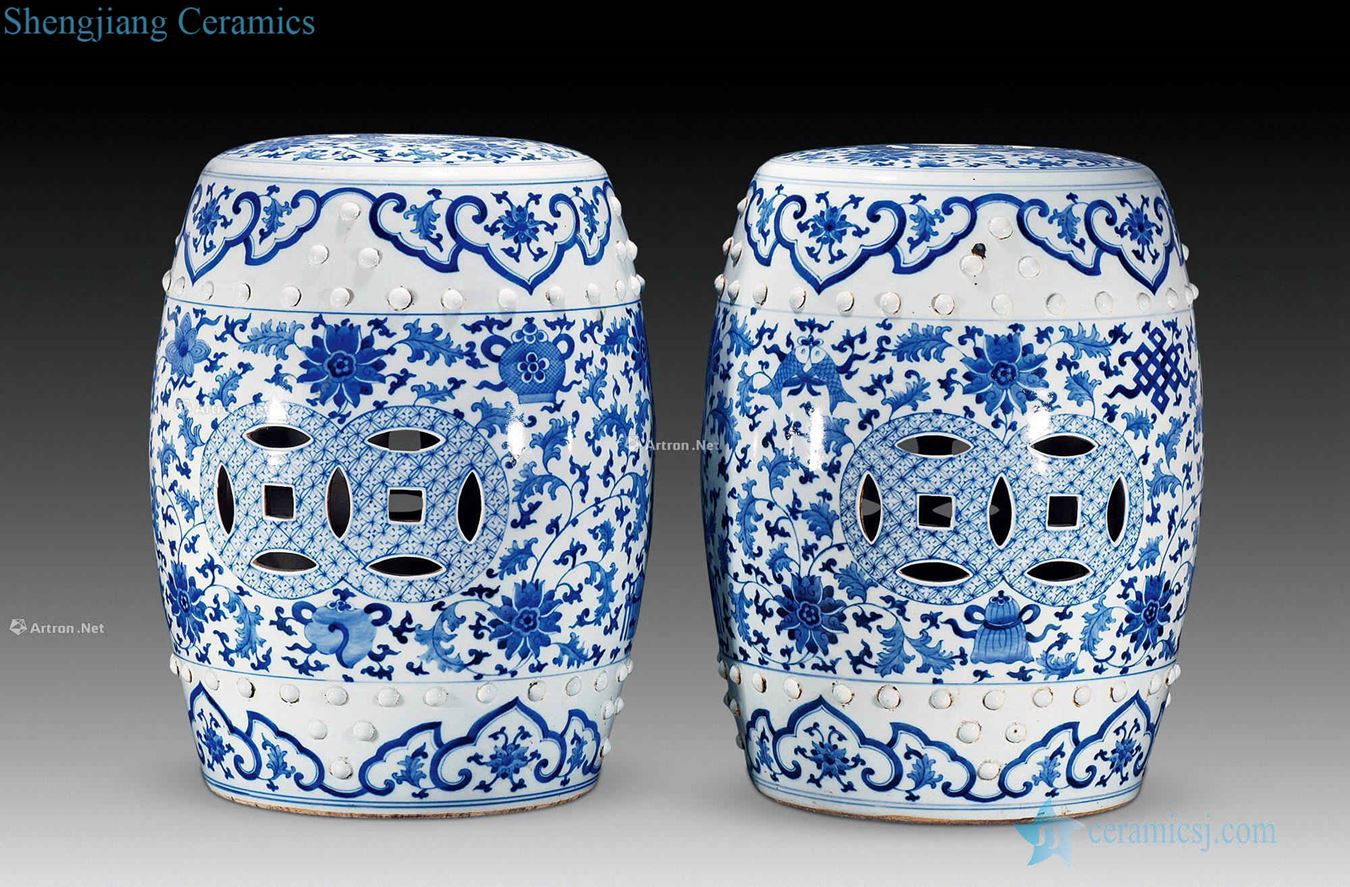 qing Blue and white sweet embroidered pier (a)