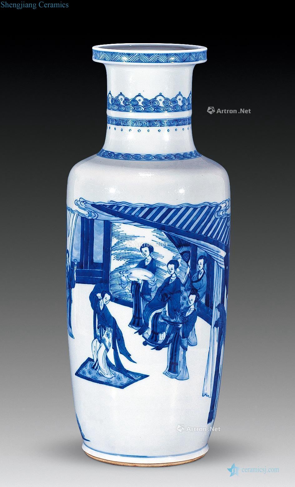 The qing emperor kangxi Blue and white family dinner will show the bottle