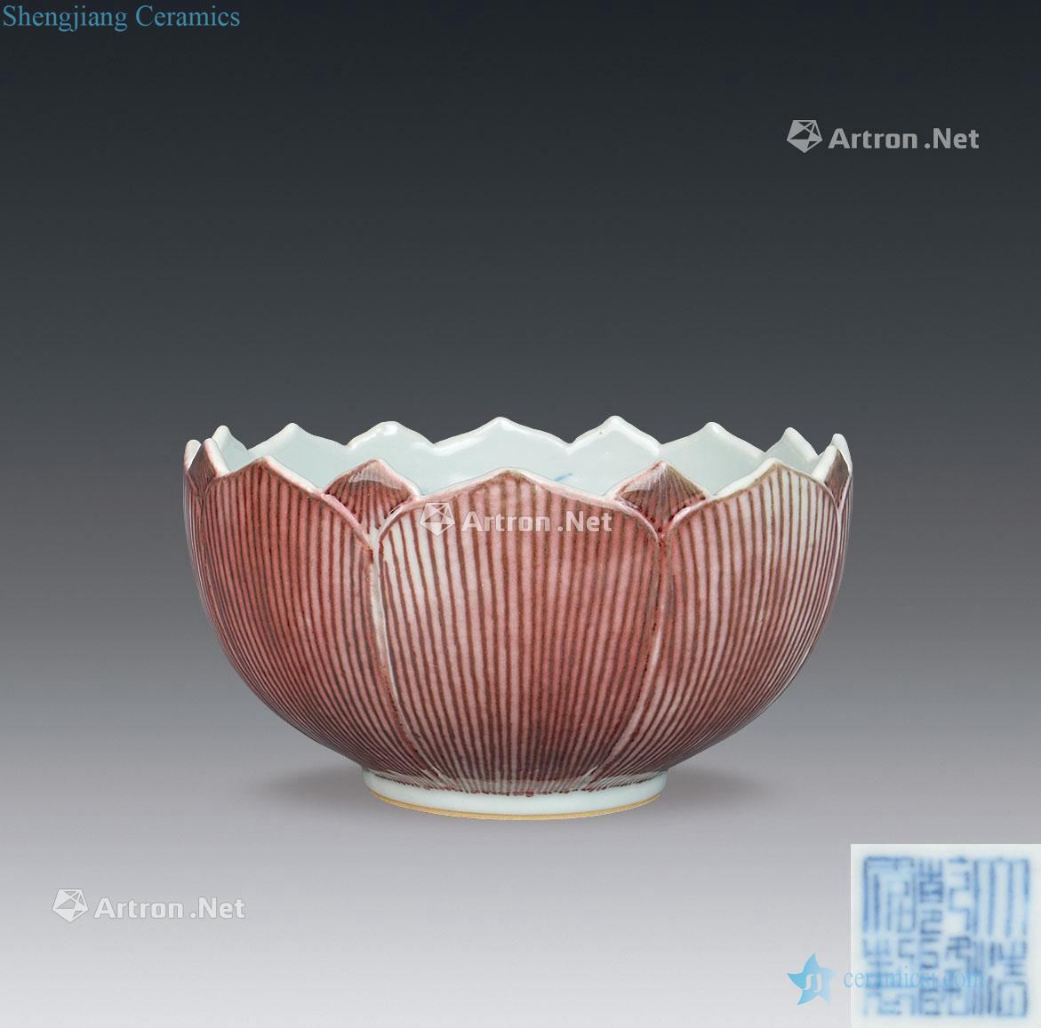 Mid qing Blue and white youligong bowl of a lotus leaf