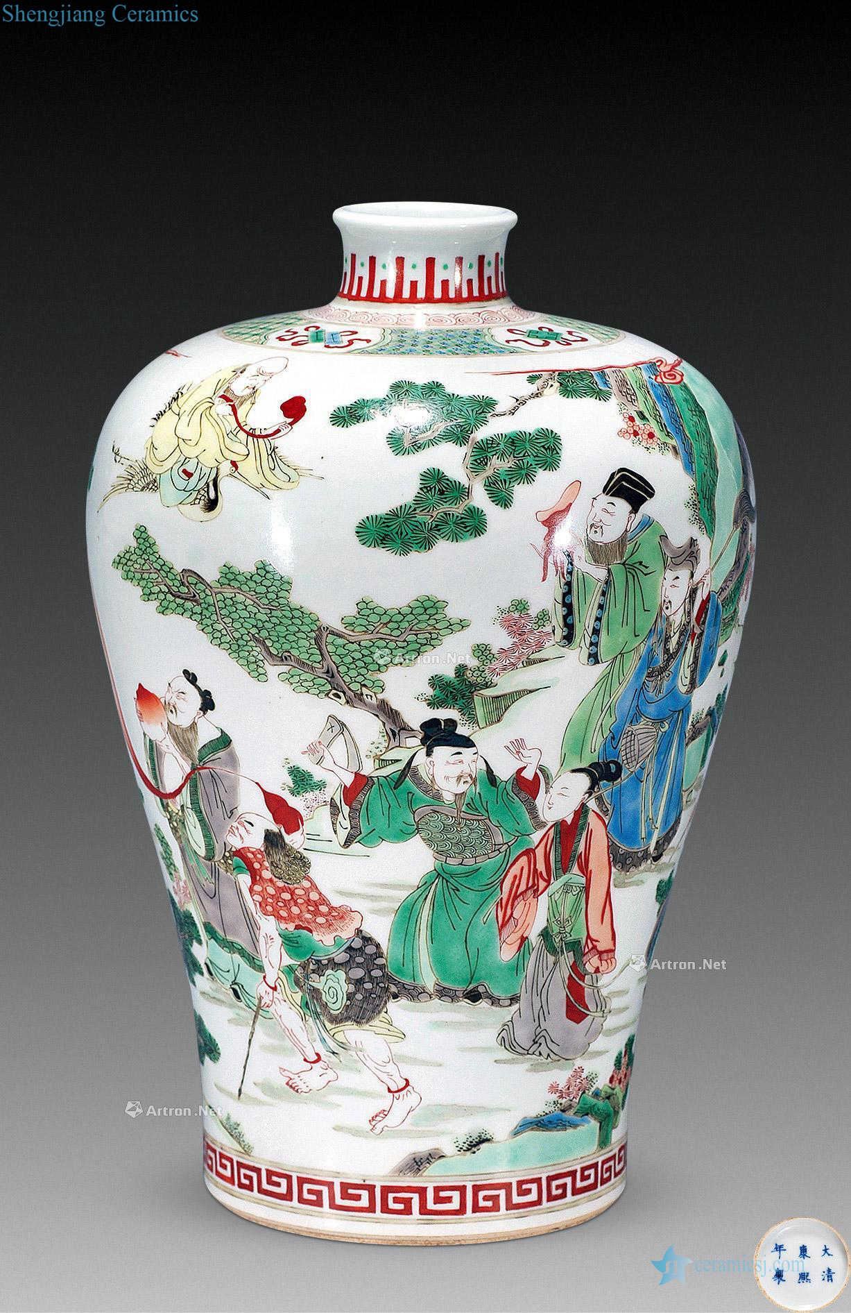 Mid qing Colorful eight immortals mei bottles