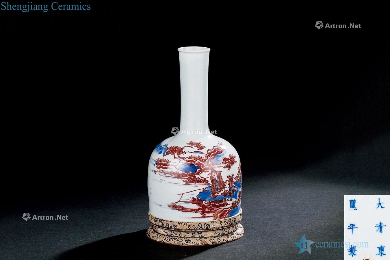 In the qing dynasty (1644-1911) blue and white youligong fishing lines a bell