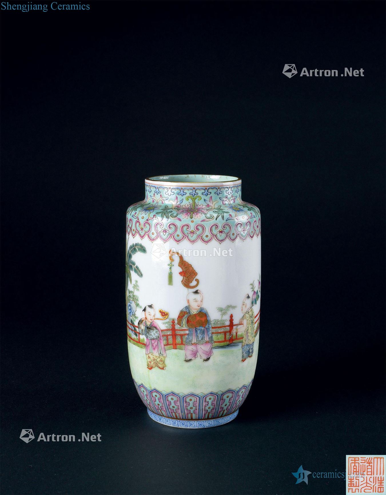 In the qing dynasty (1644-1911), pastel YingXiWen lantern