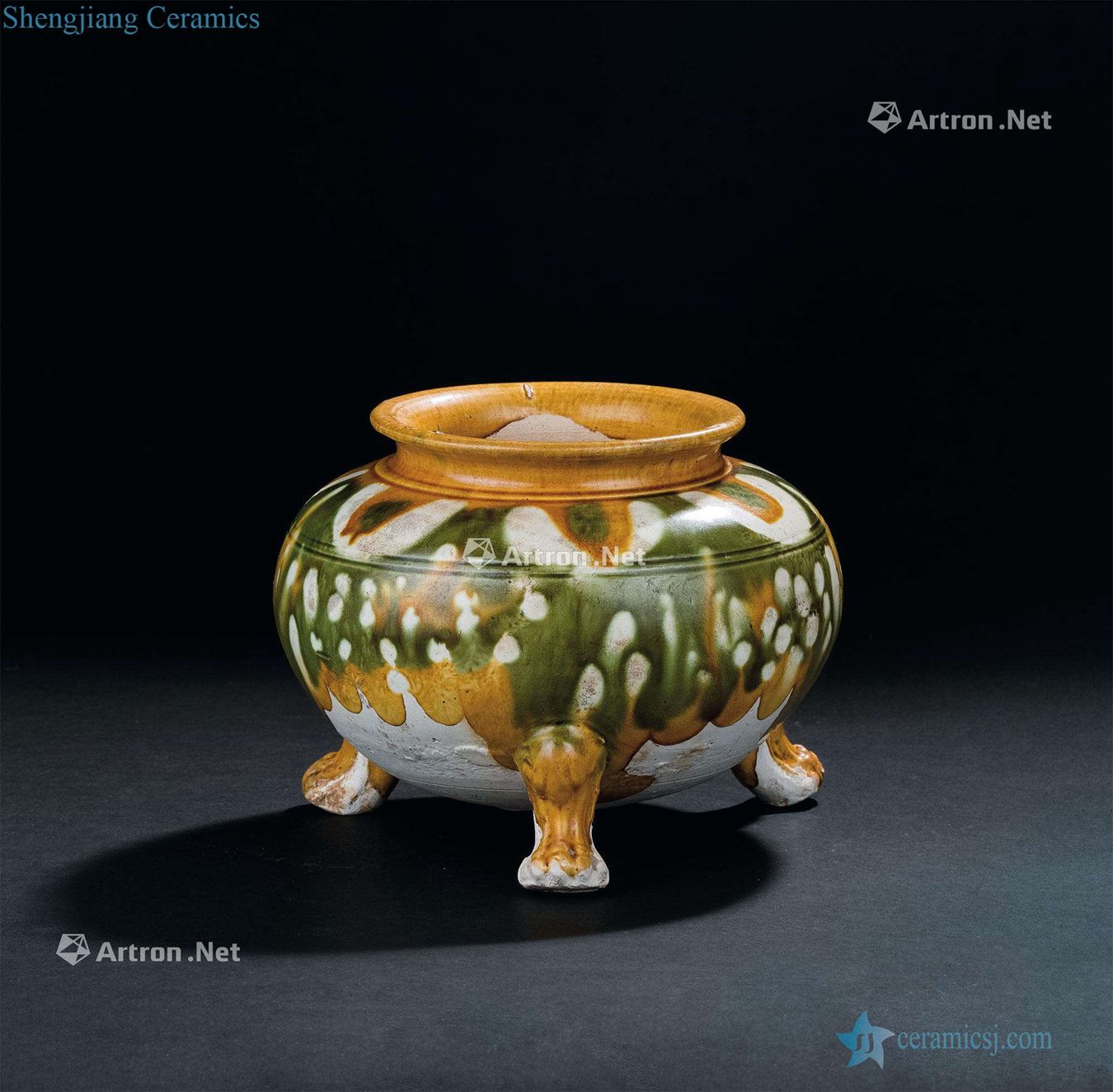 The tang dynasty (618-907), three-color three beast foot incense burner