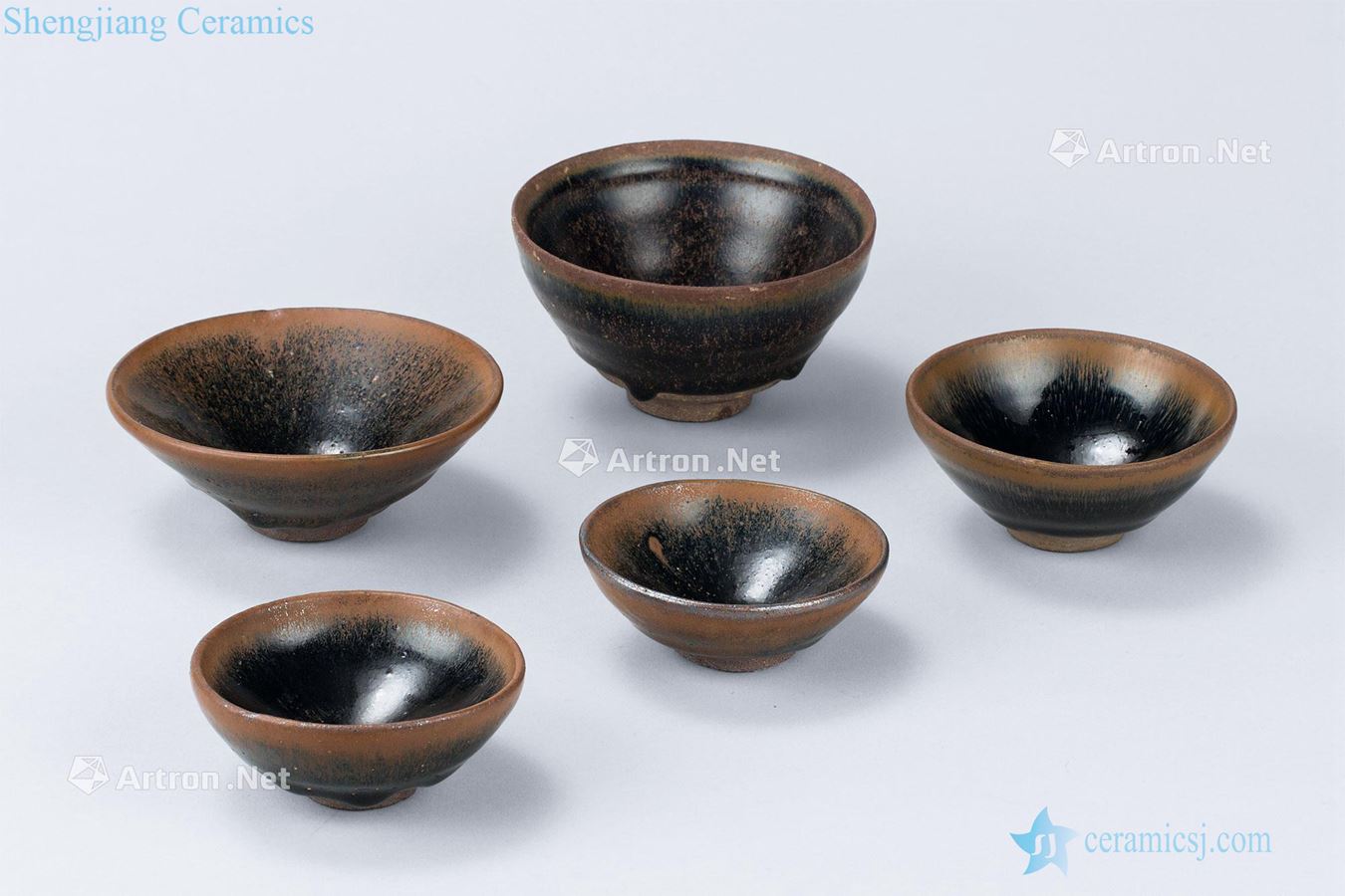 The song dynasty (960-1279) temmoku bowl (five pieces a set)