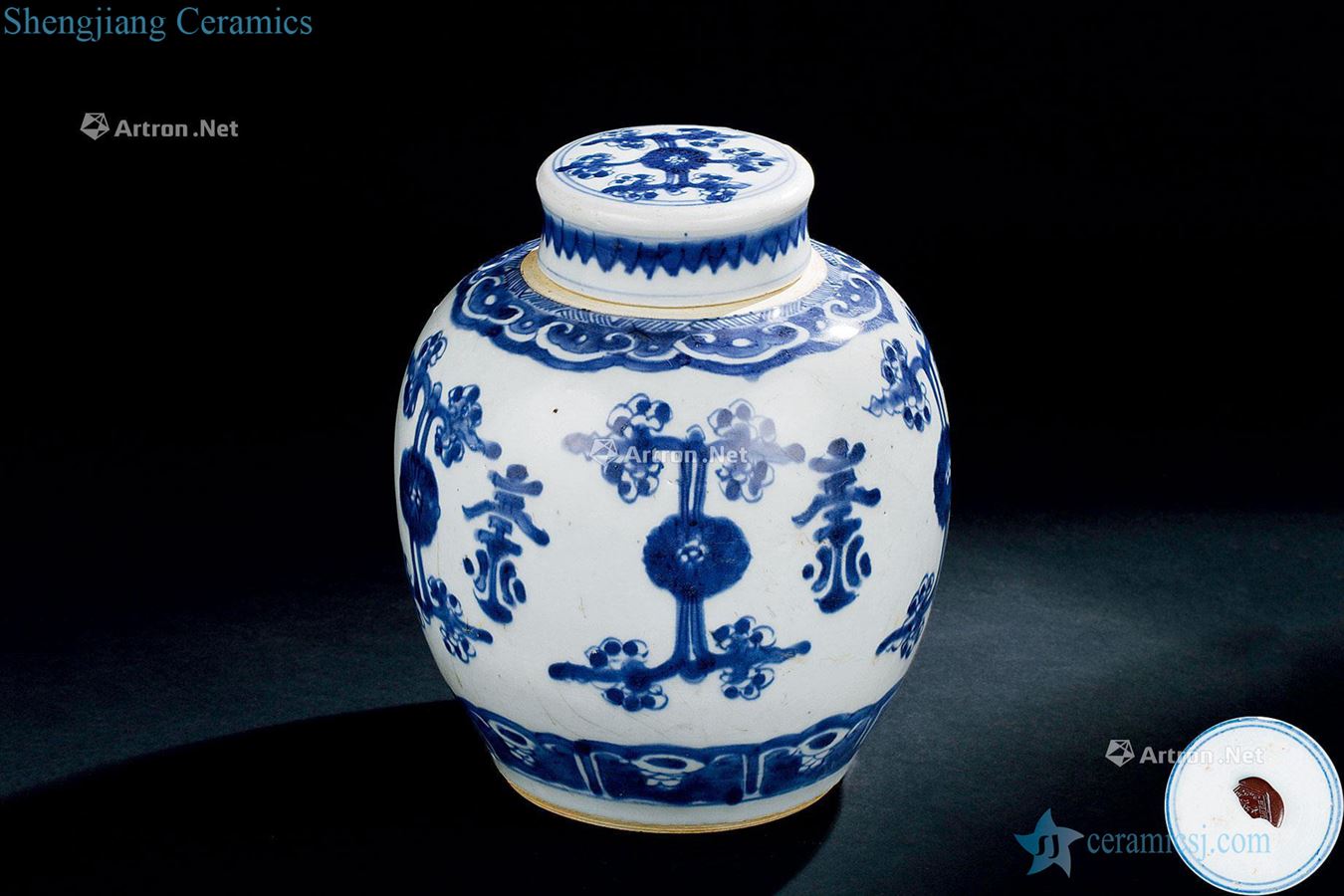 In the qing dynasty (1644-1911) blue and white flowers lines cover tank