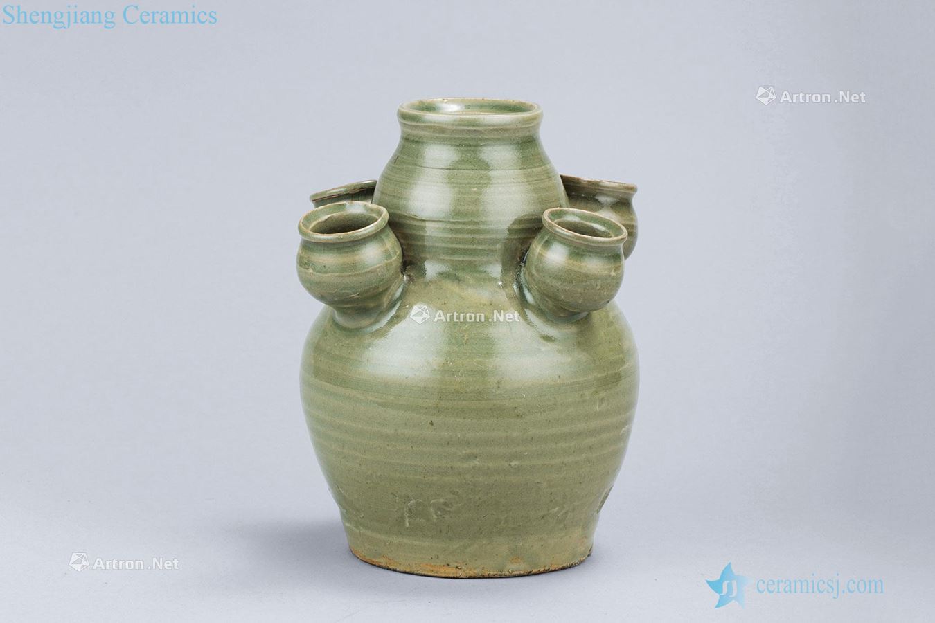 Northern song dynasty (960-1127) bottles of longquan celadon five holes