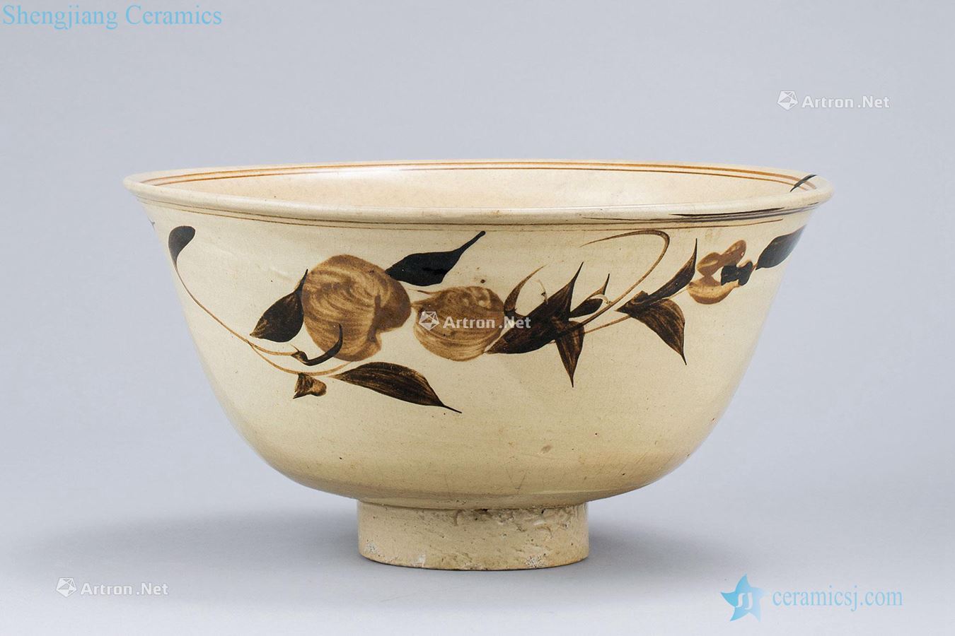 Yuan dynasty (1279-1368) magnetic state kiln flower grain big bowl