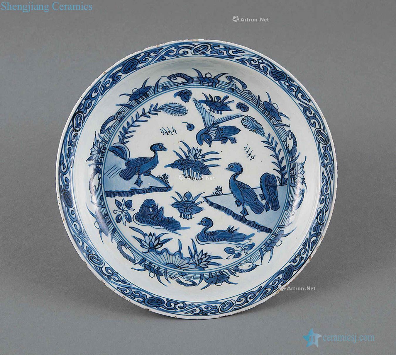 Ming wanli Blue and white flower on the tray