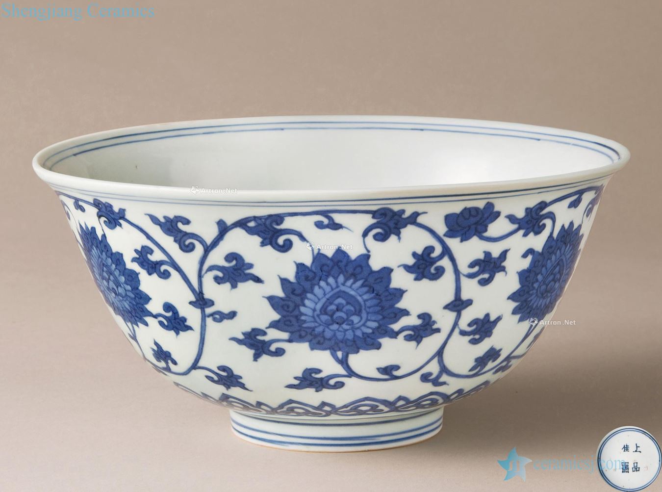 Ming wanli Blue and white tie green-splashed bowls
