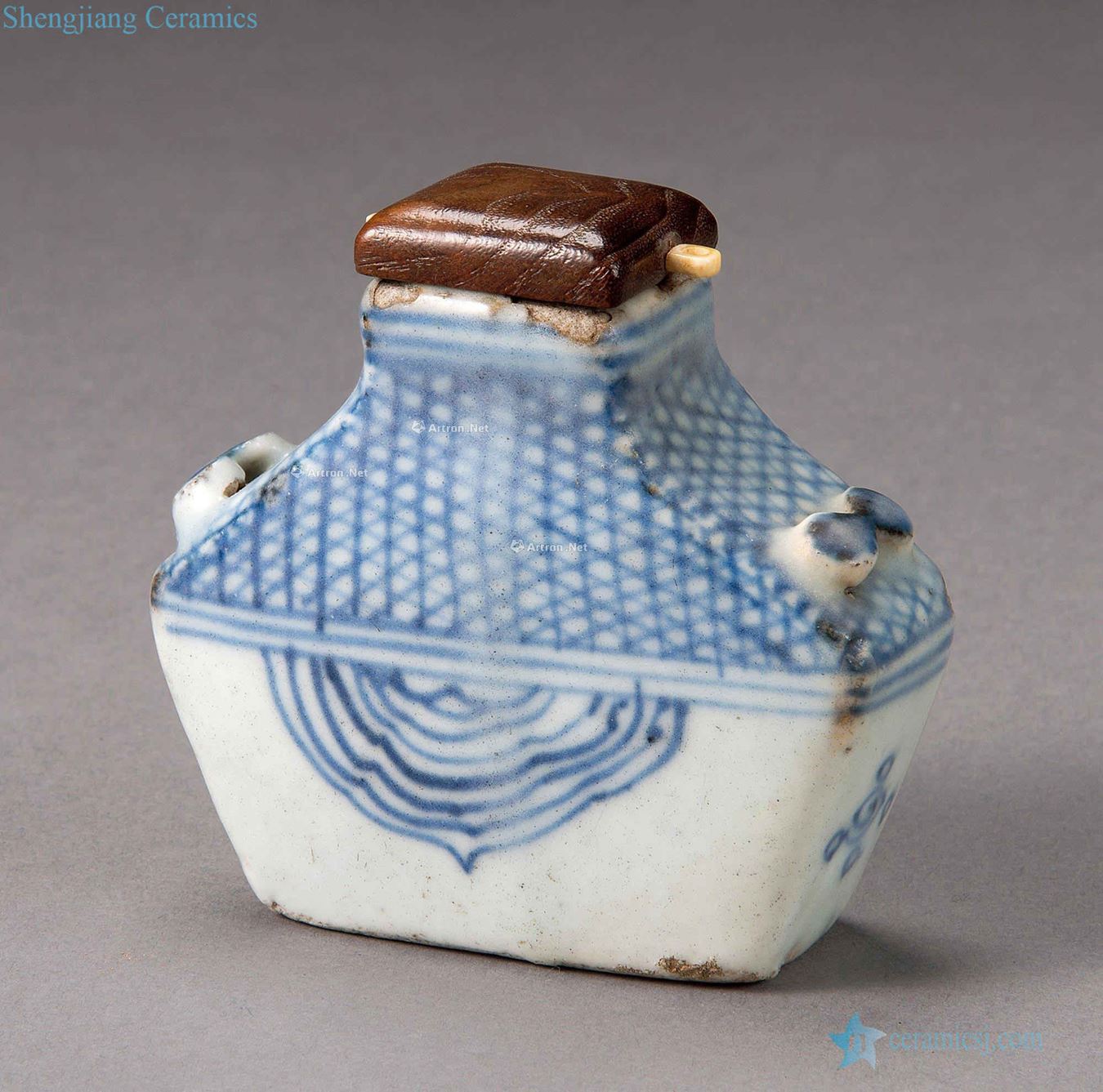 Ming blue and white double bottle