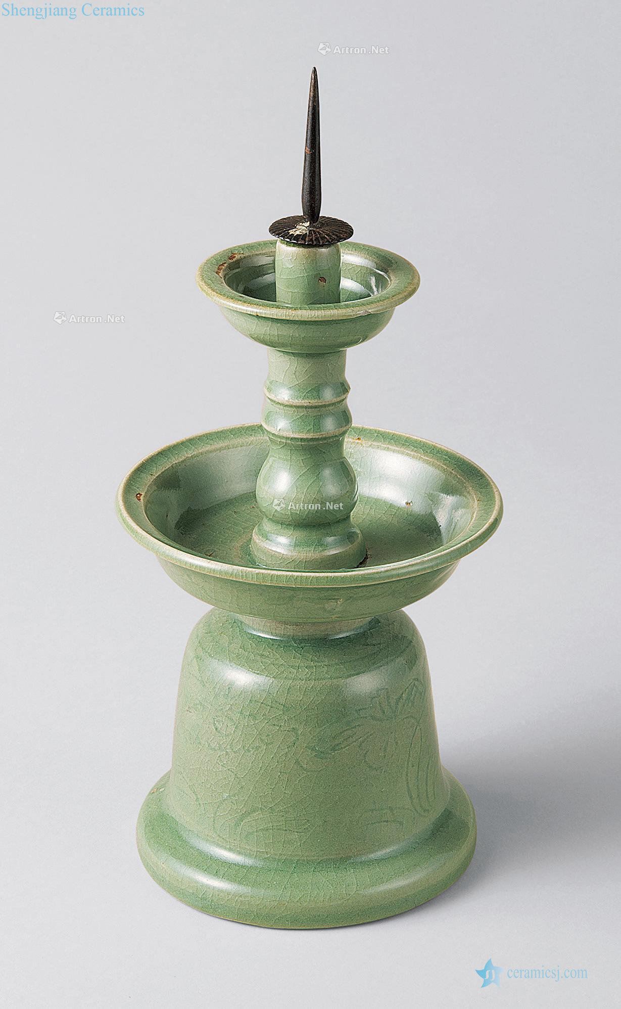 Ming Longquan celadon candlestick