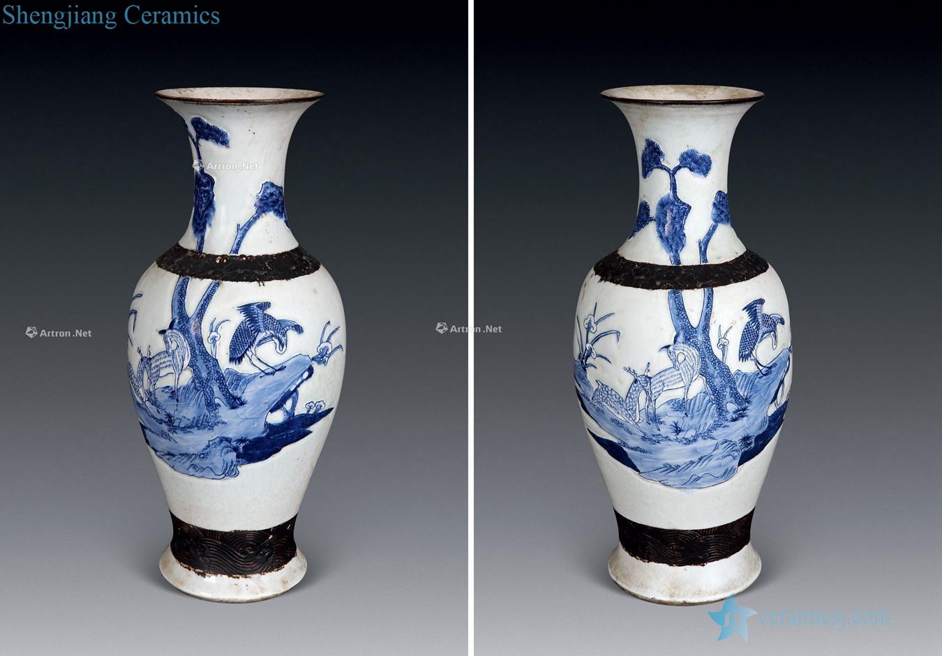 Iron edge in late qing dynasty porcelain bottle (a)