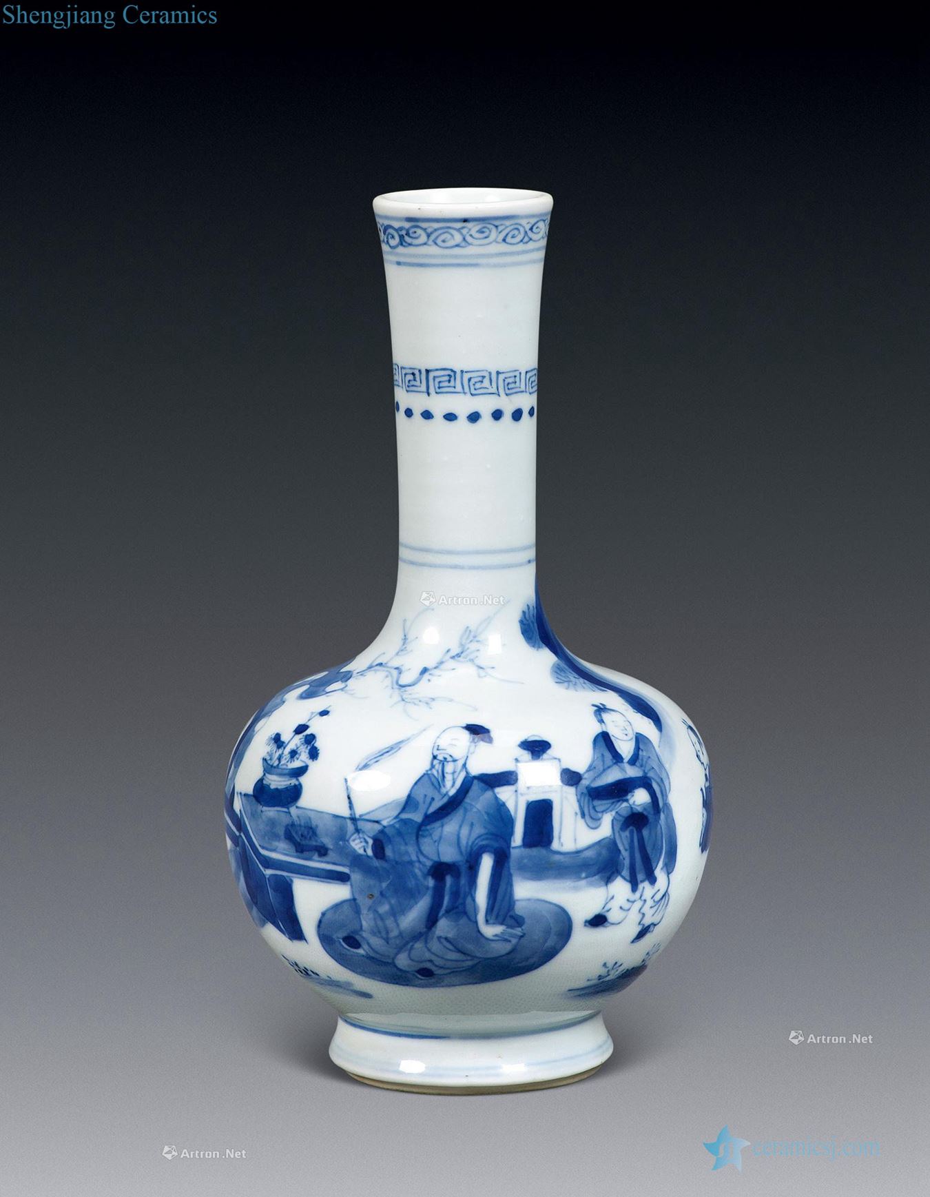 In the qing dynasty Blue and white Gao Shitu gall bladder