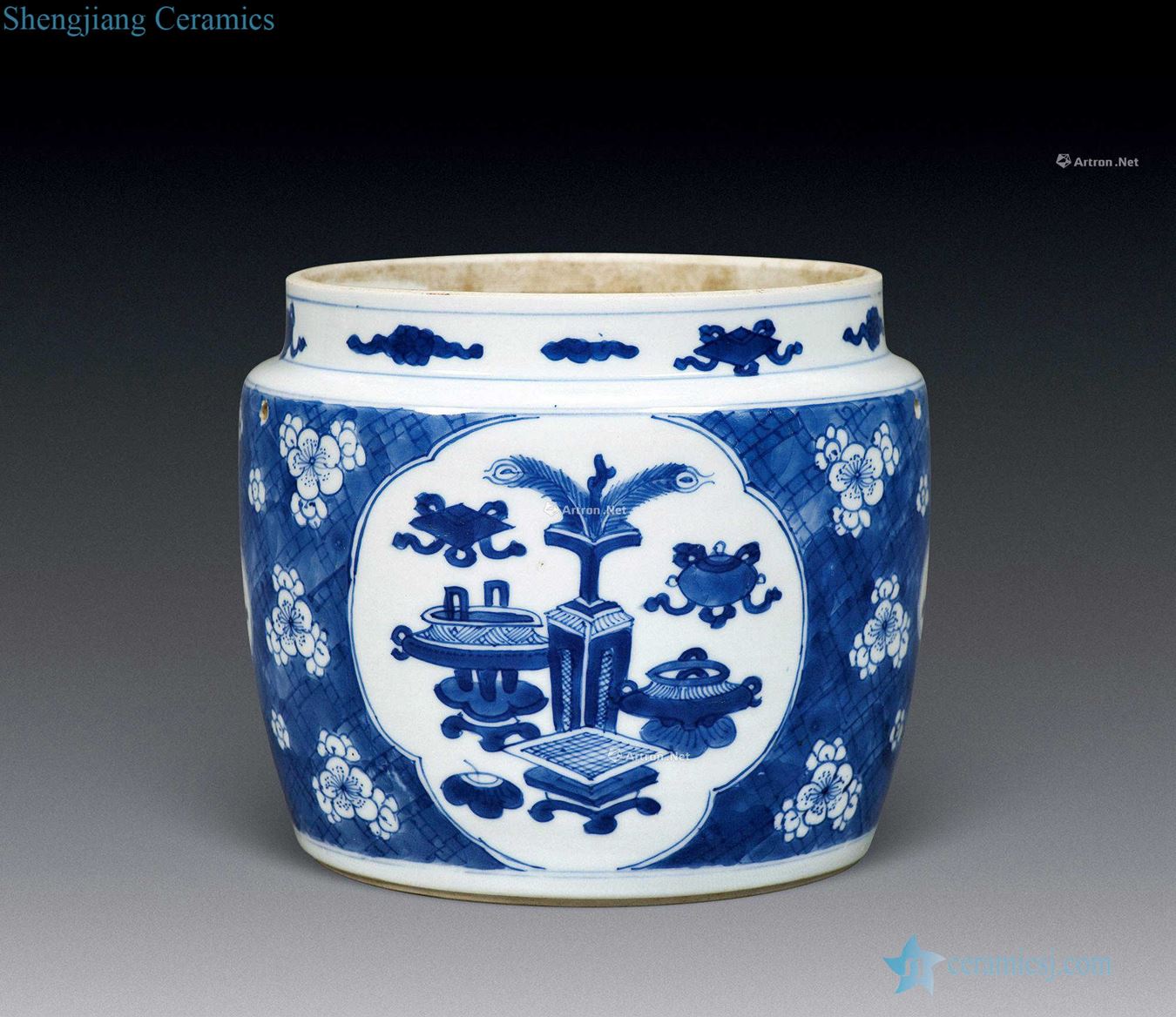 Kangxi porcelain antique rice drum