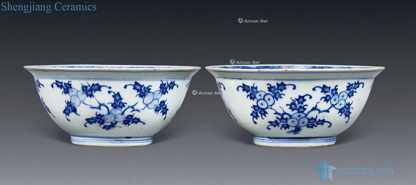 Qianlong blue meaning longevity bowl (two)