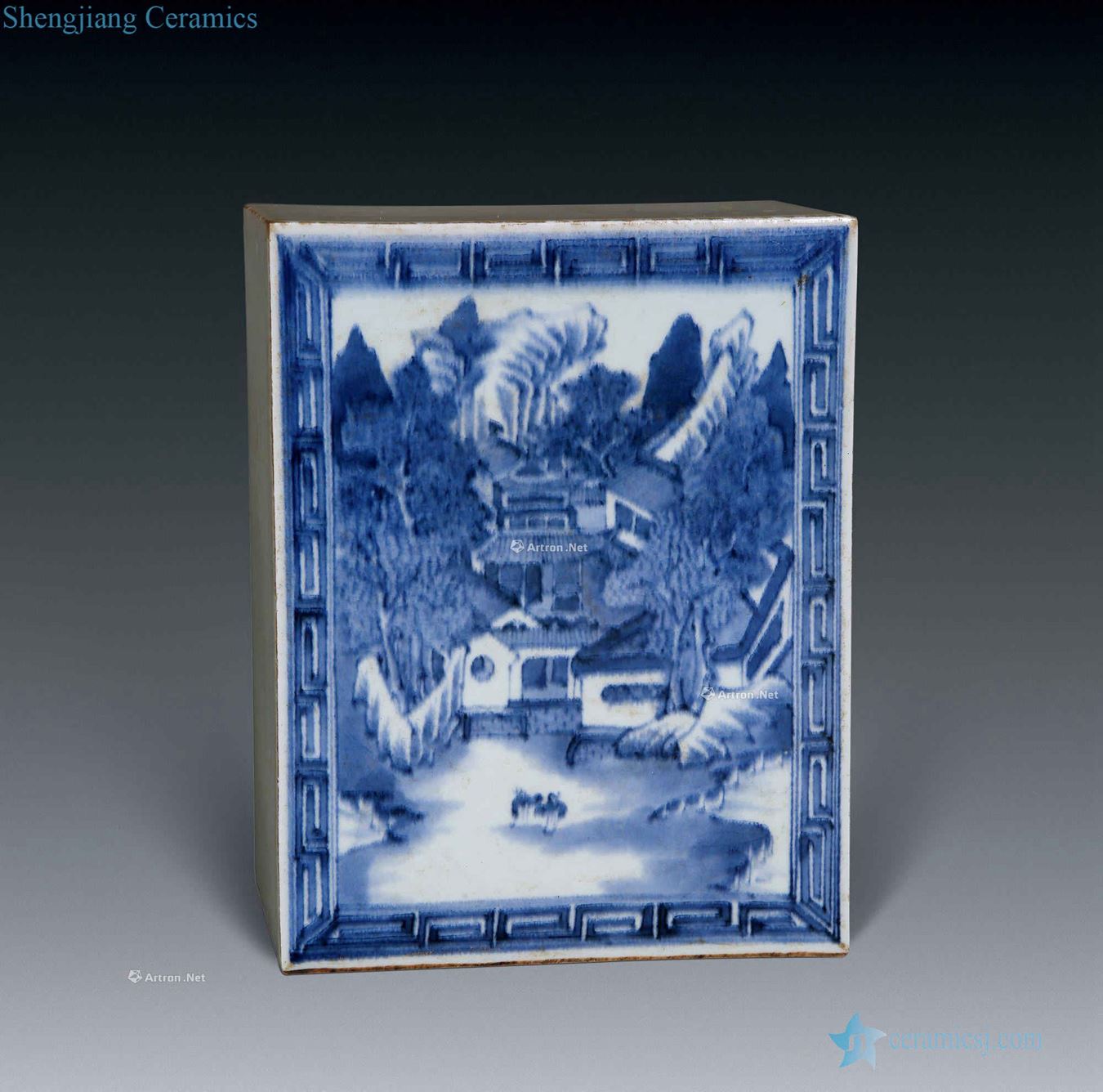 Mid qing Blue and white ceramic tile