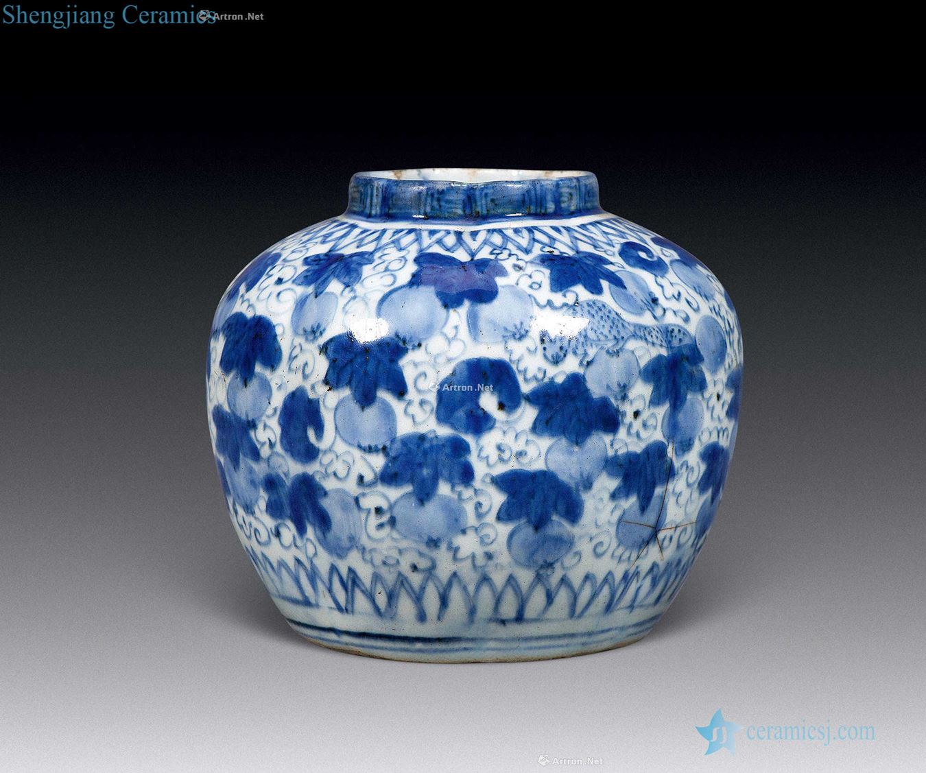 In the qing dynasty Blue and white melon leng altar