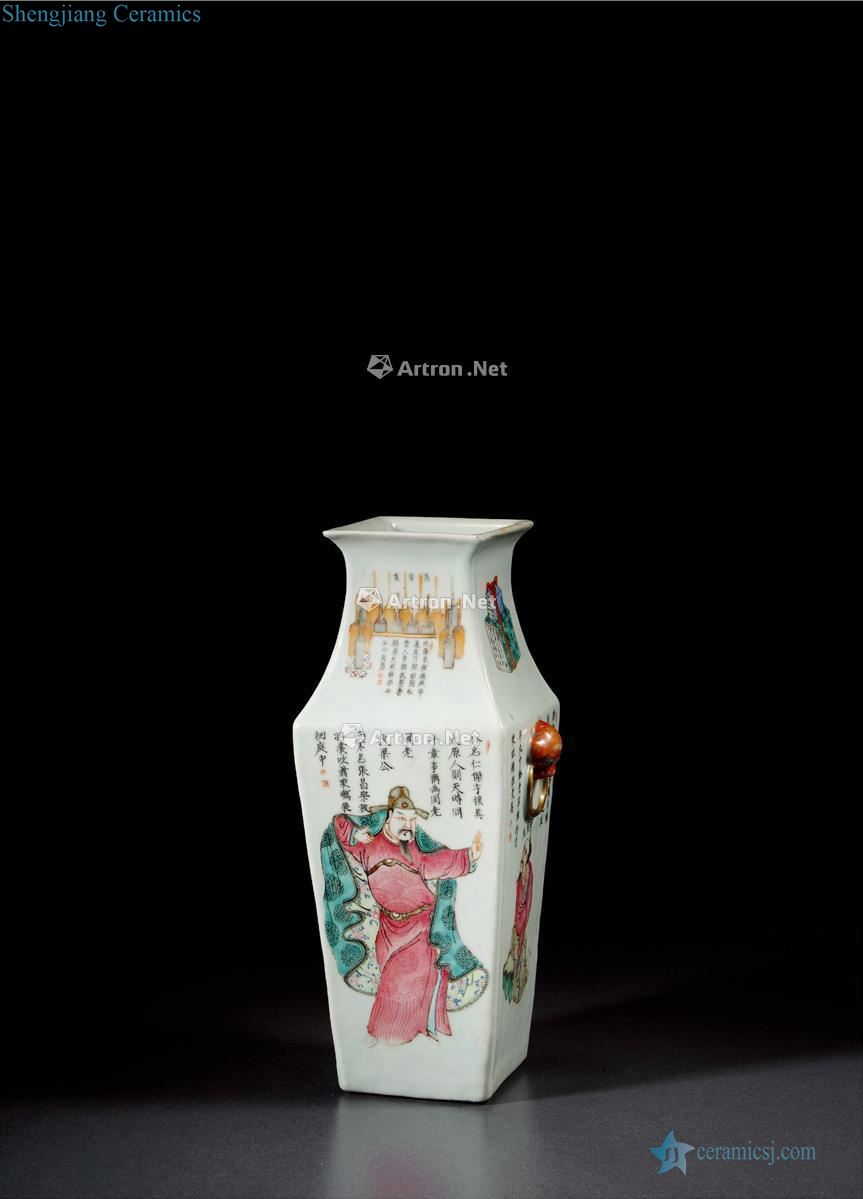 Qing, enamel vase with a unique spectrum square shop first