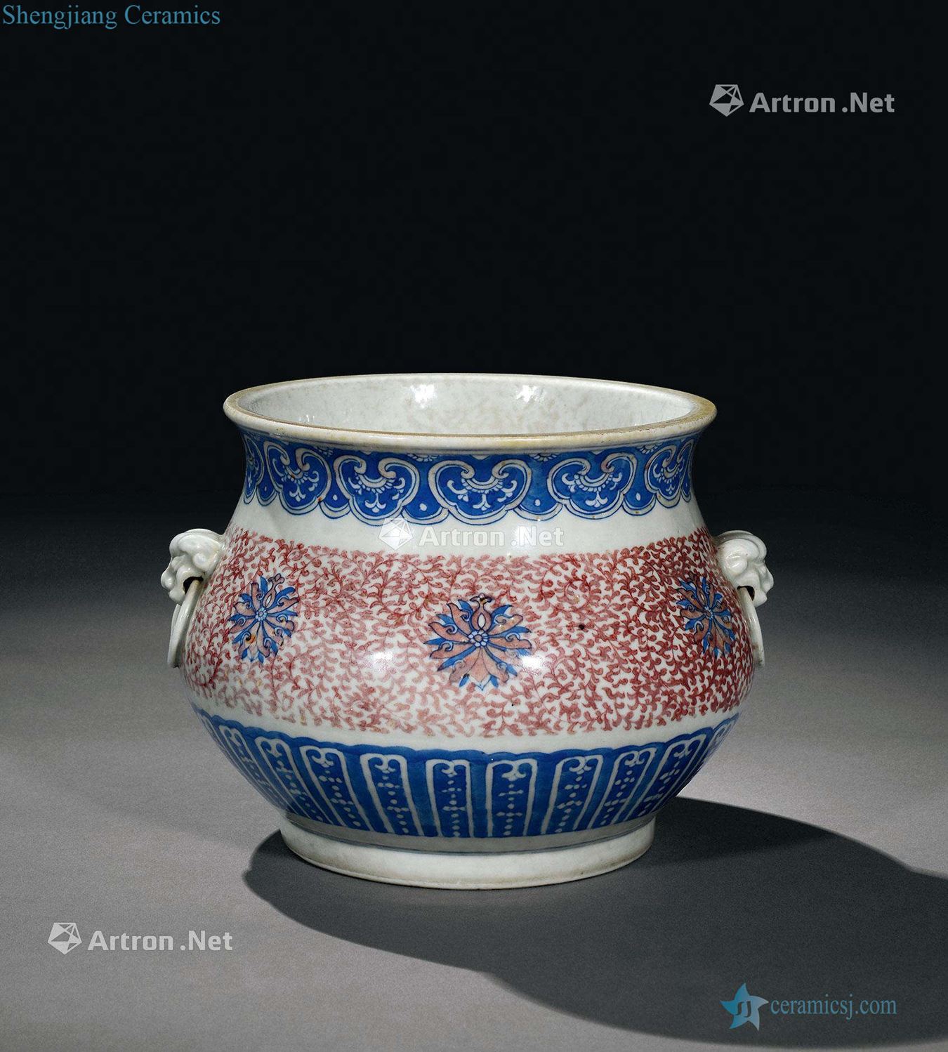 Qing dynasty blue-and-white youligong auxiliary first incense burner
