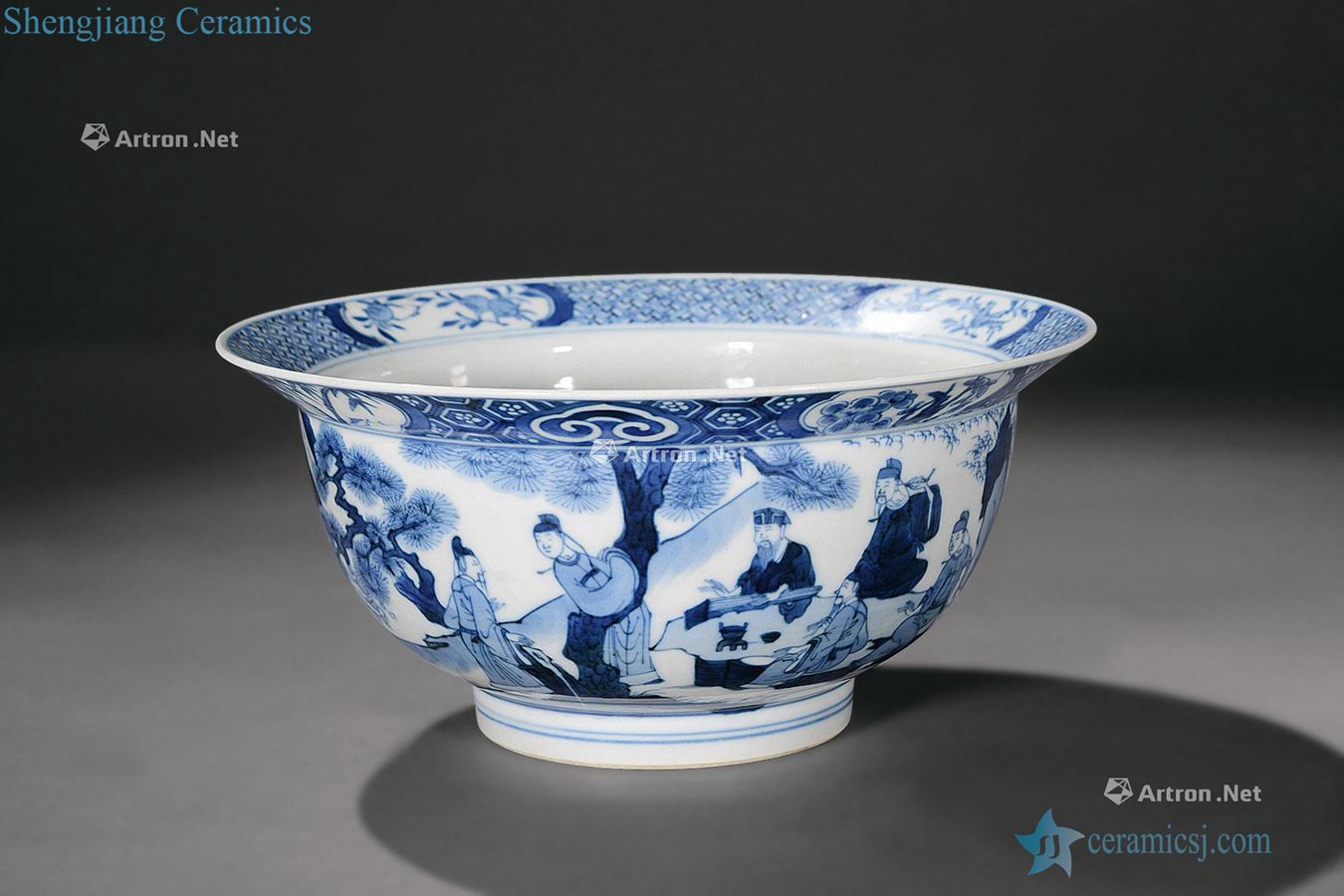 Stories of qing dynasty blue and white or bowl