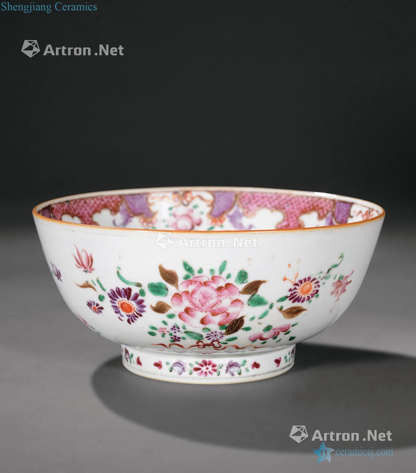 Qing yongzheng famille rose flower bowls