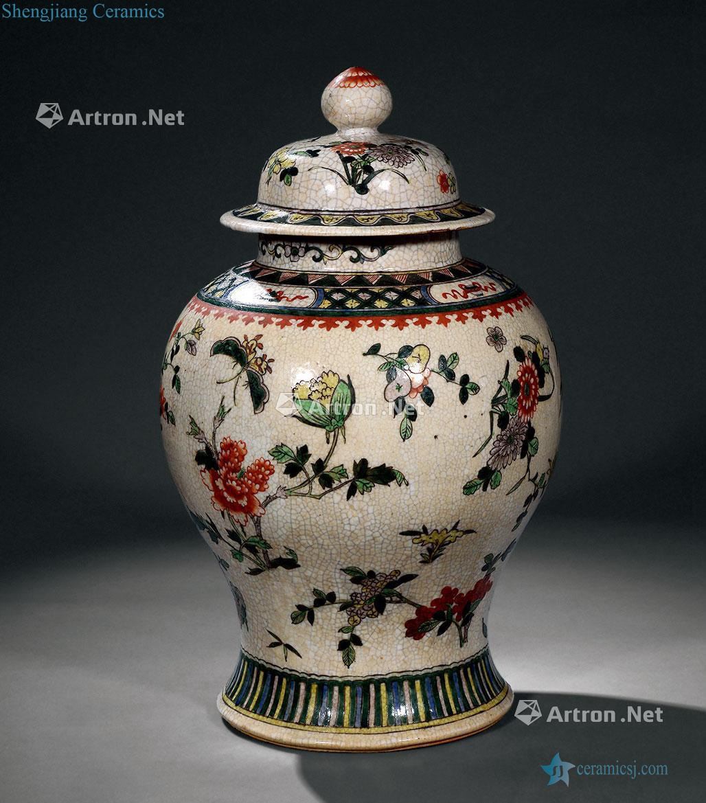 Brother qing glaze colorful flower general tank
