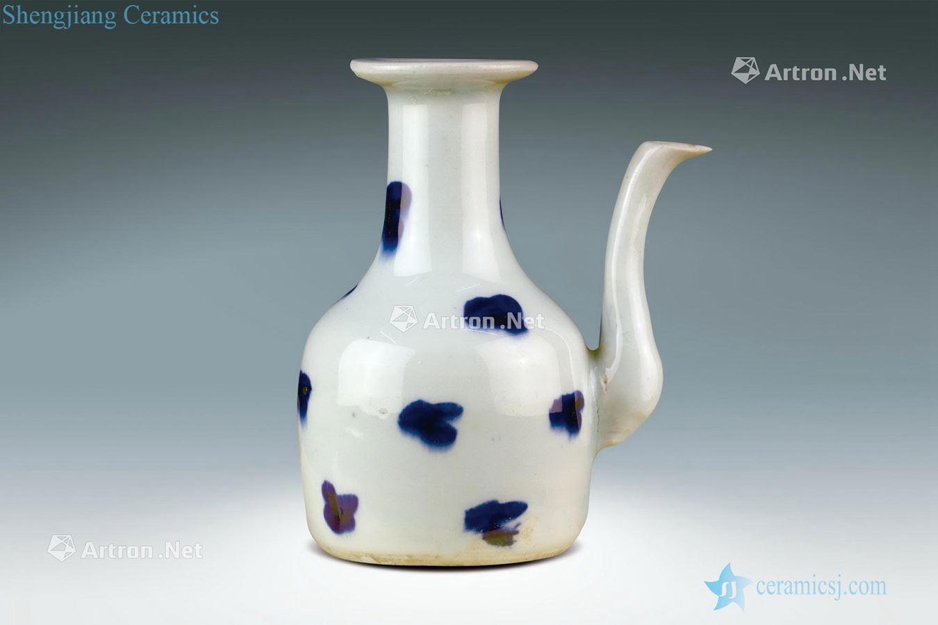 Qing dynasty blue and white take the hip flask