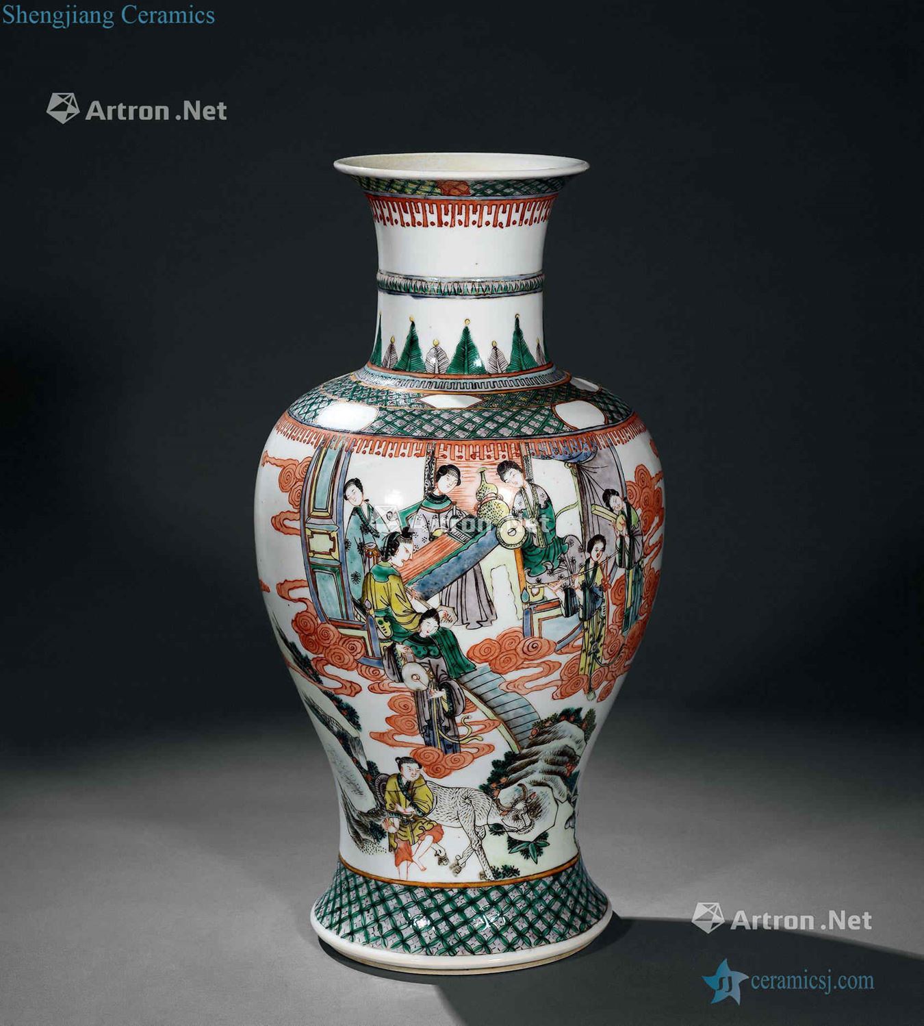 qing Goddess of mercy bottle colorful fairy story