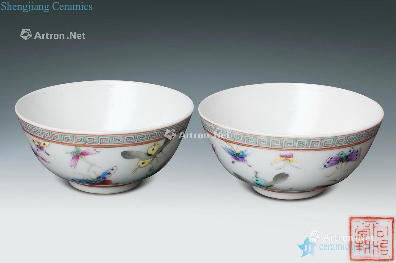 Word clear pink butterfly tattoo bowl (a)
