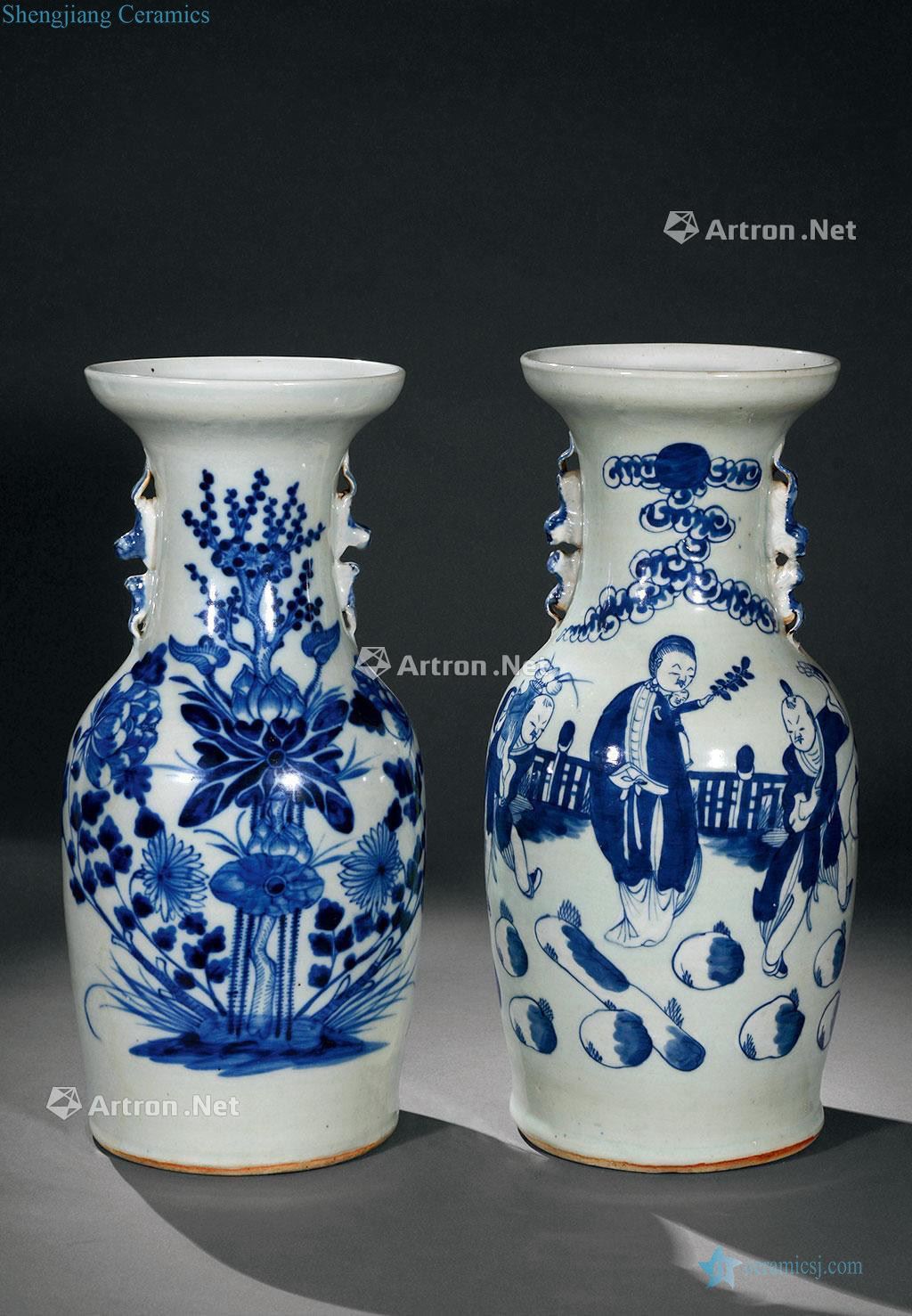 Qing flower character vase (two)