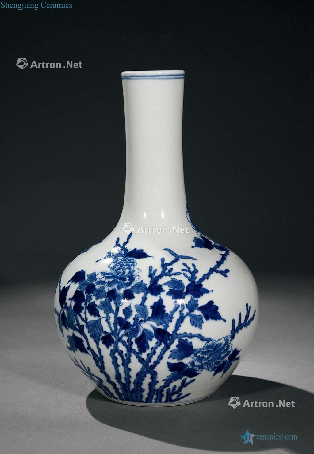 qing Blue and white flower tree
