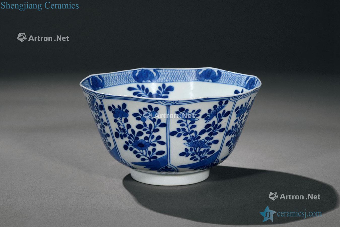Qing porcelain medallion bowl of flowers