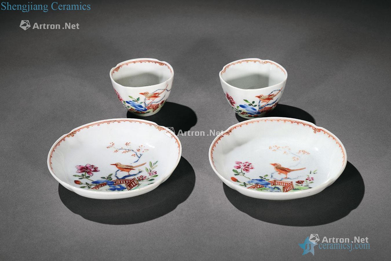 Qing yongzheng powder enamel flower koubei disc (4)