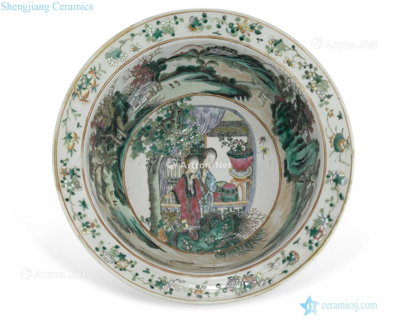 The newest the Qing dynasty A FAMILLE ROSE ENAMELED BASIN
