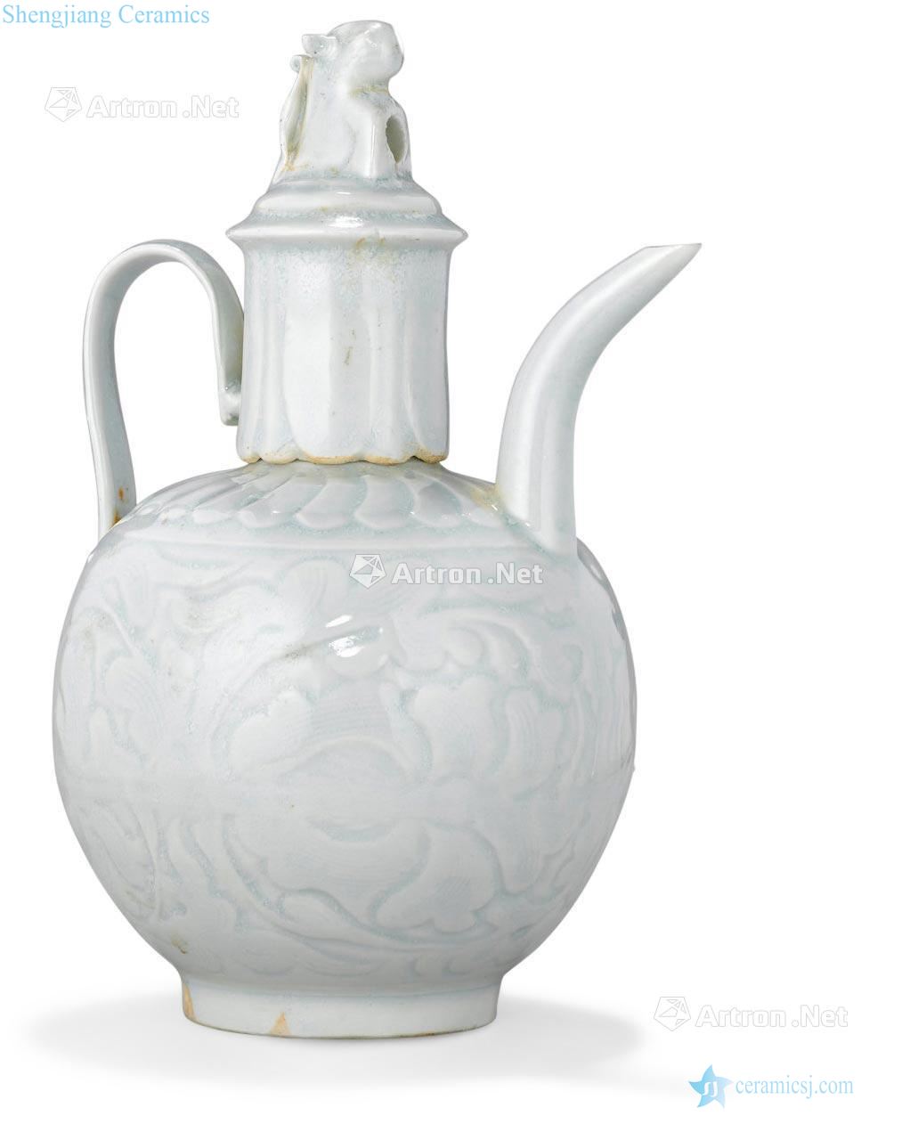 Song dynasty A QINGBAI GLAZED PORCELAIN EWER WITH COVER