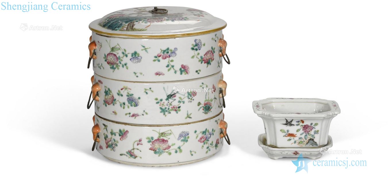 Newest the Qing/Republic period TWO FAMILLE ROSE ENAMELED CONTAINERS