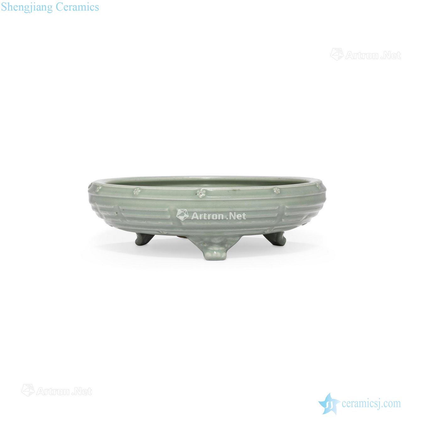 Ming dynasty A LONGQUAN CELADON FOOTED CENSER